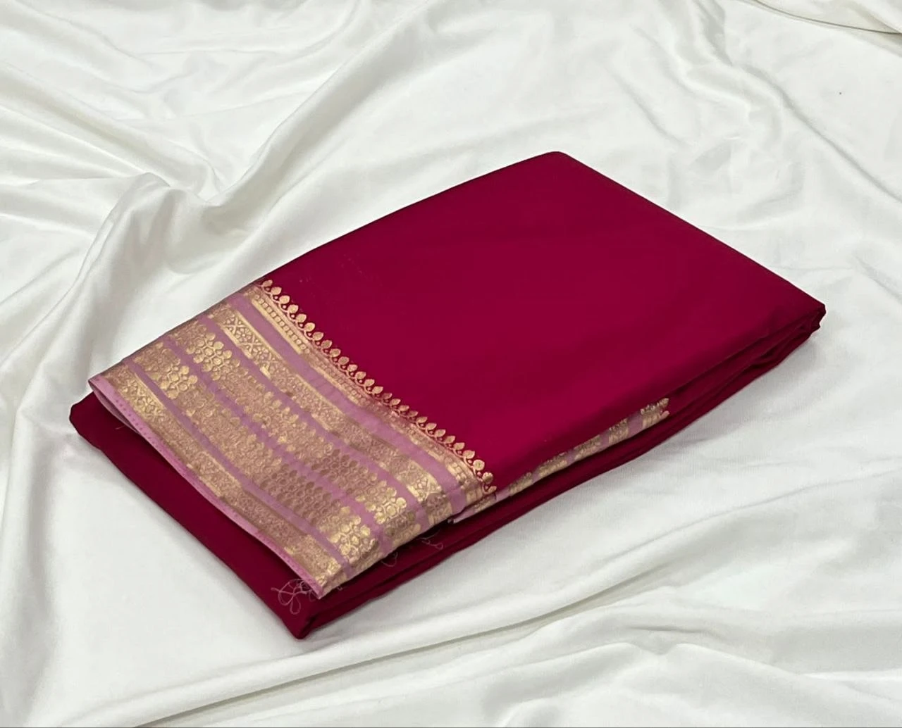 Mysore Crepe Silk Saree - Tangerine Orange